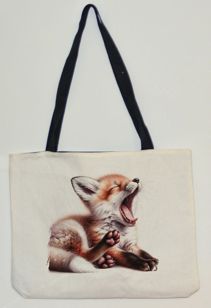 Thumbnail: Fox Tote Bags | TOTE / SHOPPER BAG WITH BLACK HANDLES | Six New Designs |