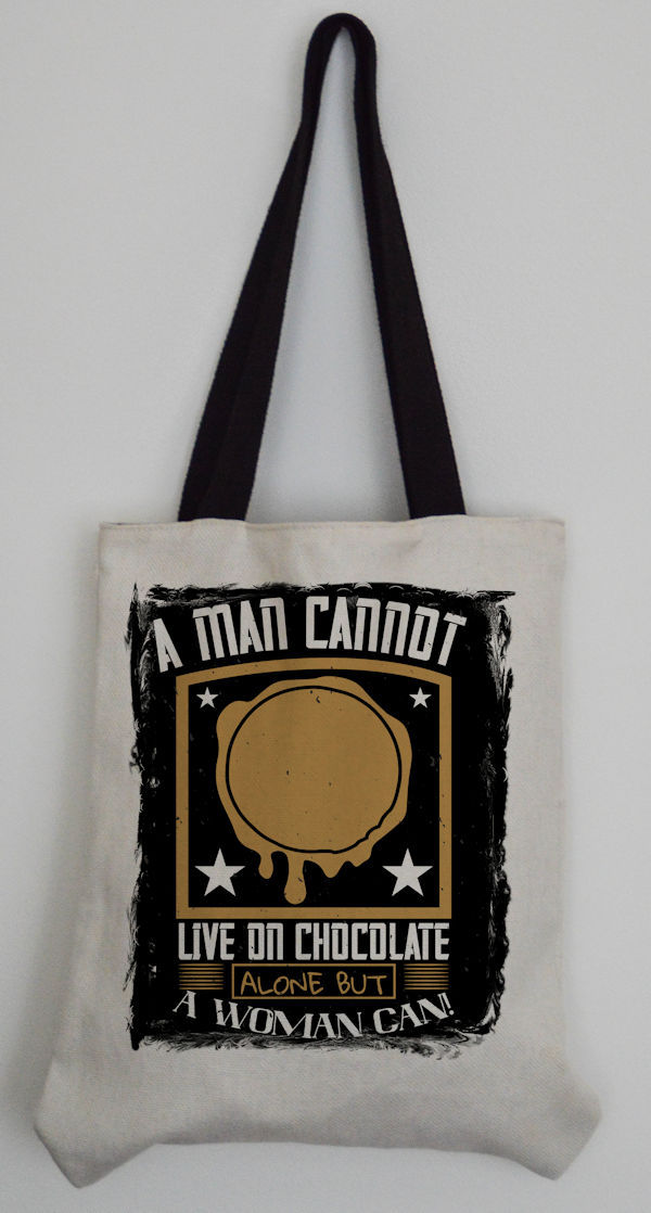 Thumbnail: Tote Bag | Personalised Canvas Effect Tote bag with black handles