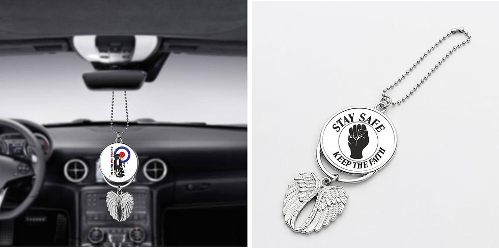 Thumbnail: Northern Soul Car Pendant Angel Wing Mirror Decoration Hanging Charm 3