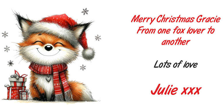 Personalised Merry Christmas Fox Mug | Ceramic Fox Mug | Great Gift Idea