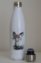 Personalised Nine designs Fox Badger and Hedgehog Stainless Steel Water Bottle