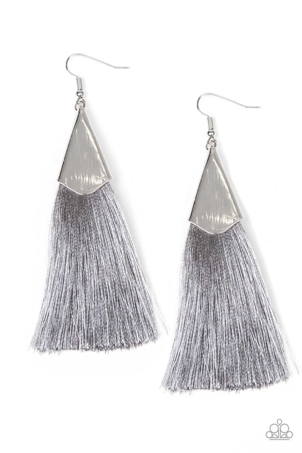 In Full PLUME - Silver Paparazzi Earrings
