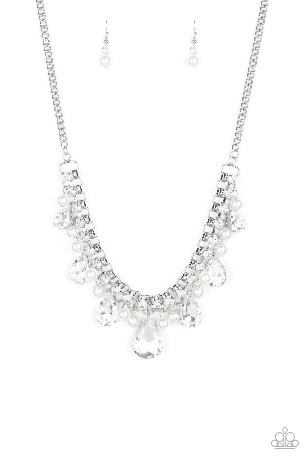 Knockout Queen - White Paparazzi Necklace