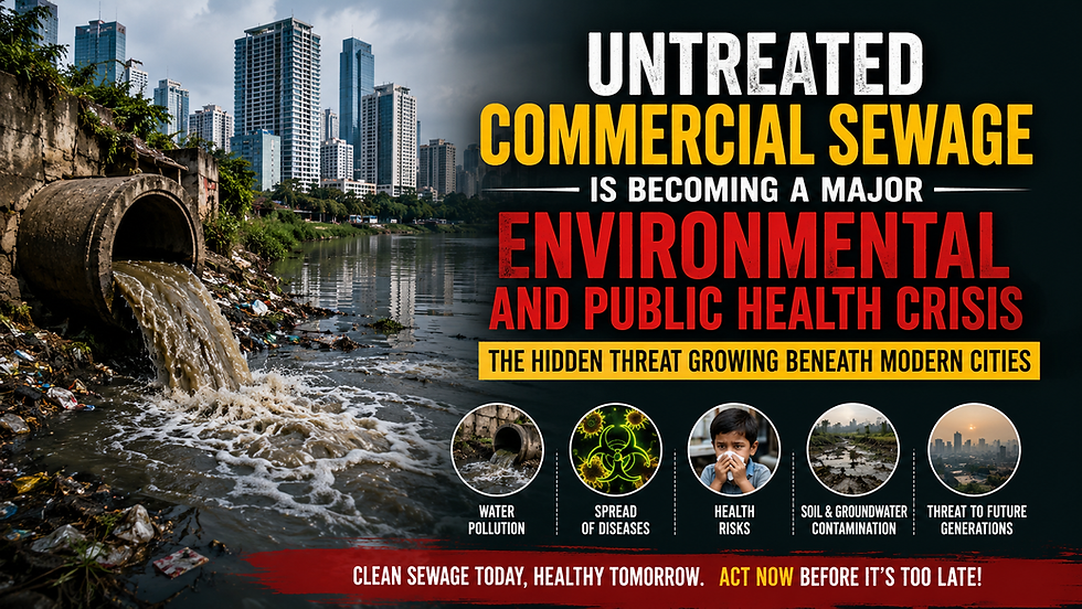 Untreated Commercial Sewage Is Becoming a Major Environmental and Public Health Crisis: The Hidden Threat Growing Beneath Modern Cities