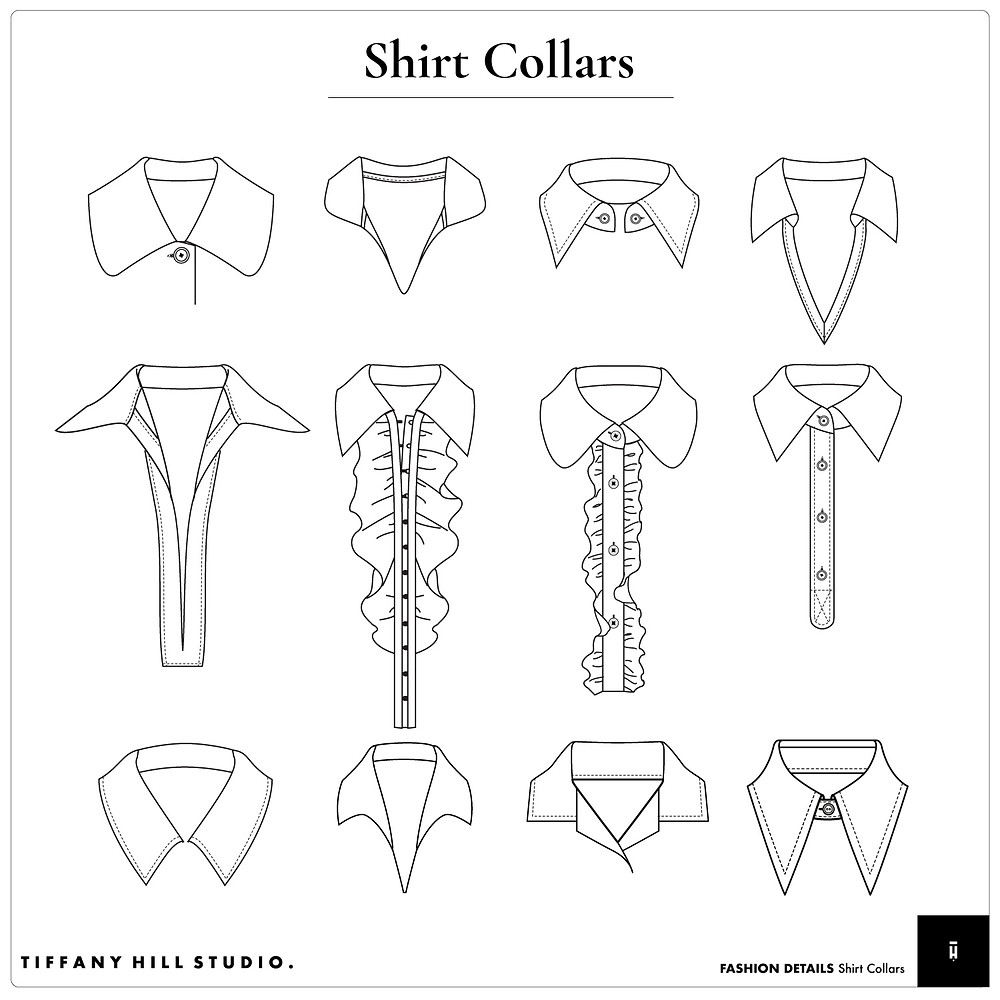 FASHION FLAT SKETCHES ADOBE ILLUSTRATOR DETAILS LIBRARY COLLARS