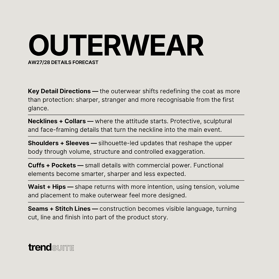 Thumbnail: Autumn Winter 2027-28 Womenswear Outerwear Details Forecast