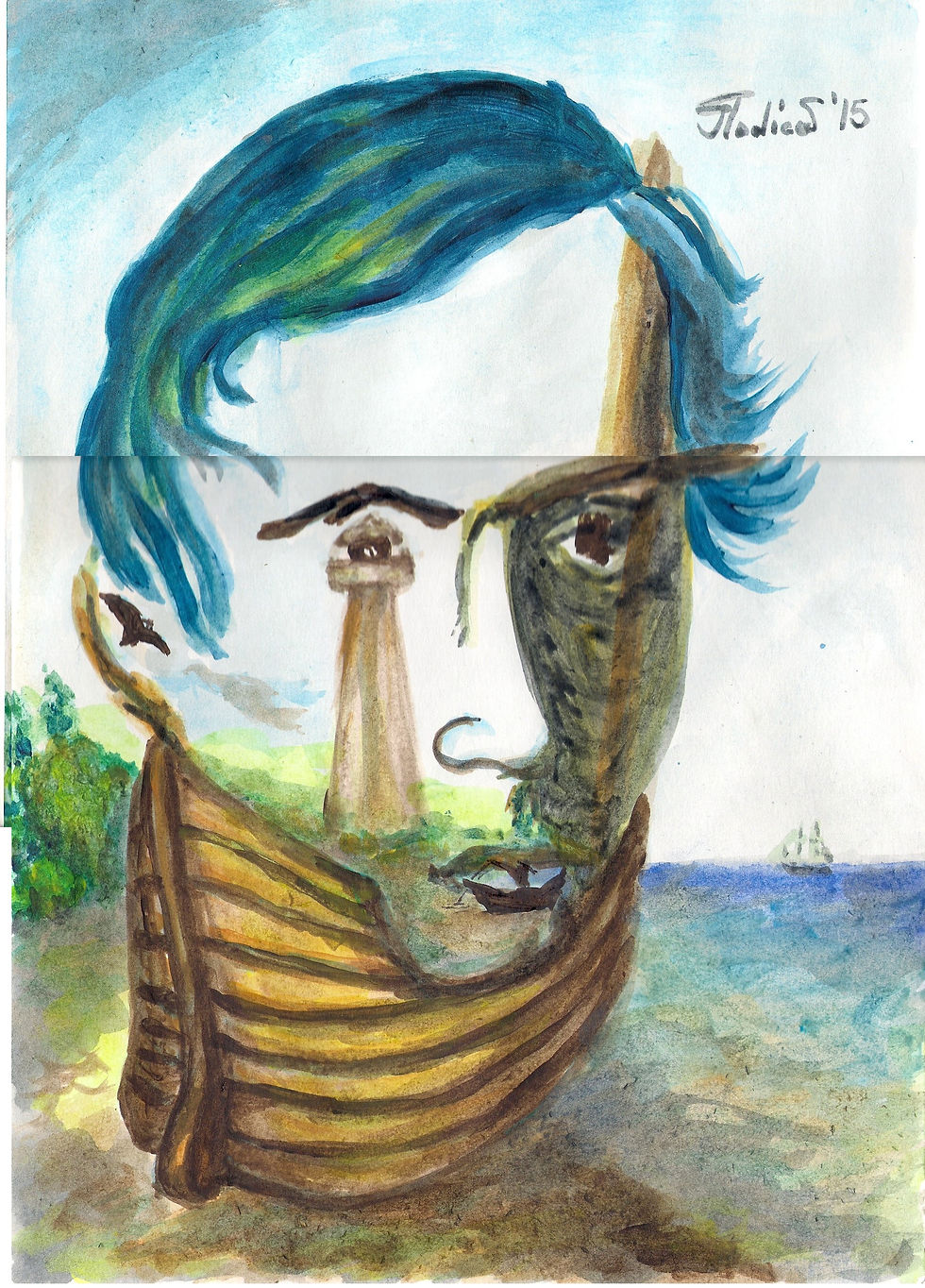 Cartoon - Lighthouse - Augustin-Jean Fresnel 2015