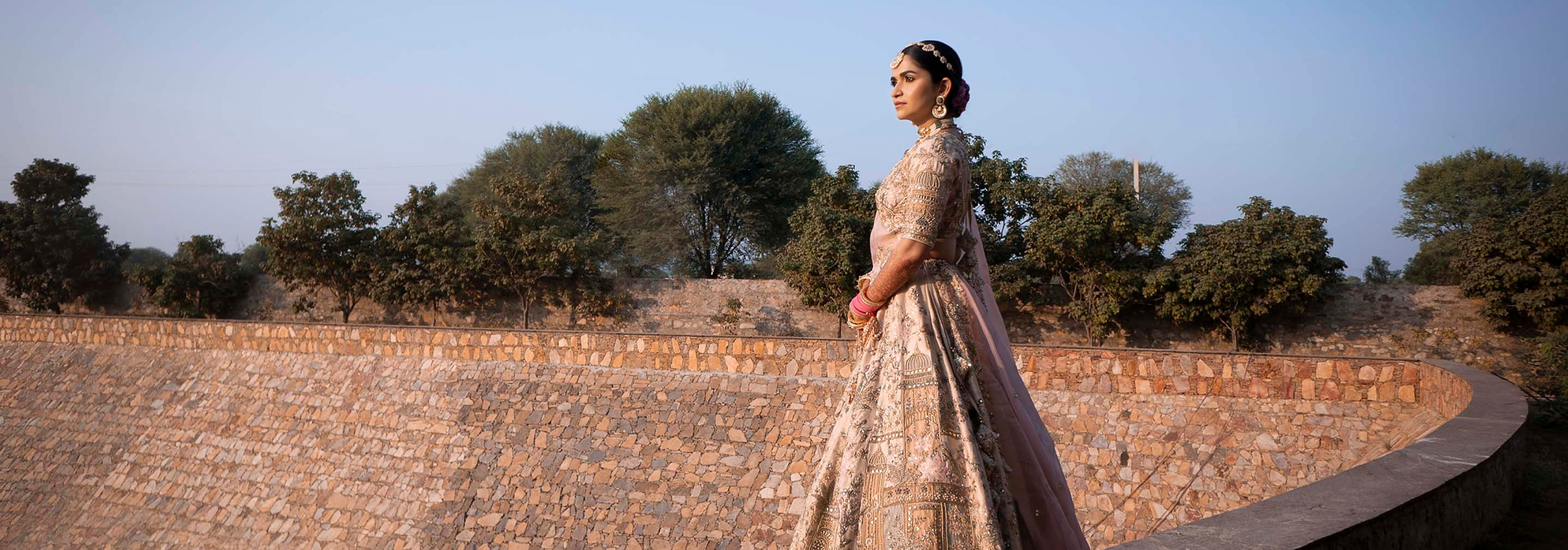 Blissful bride in exquisite Indian attire