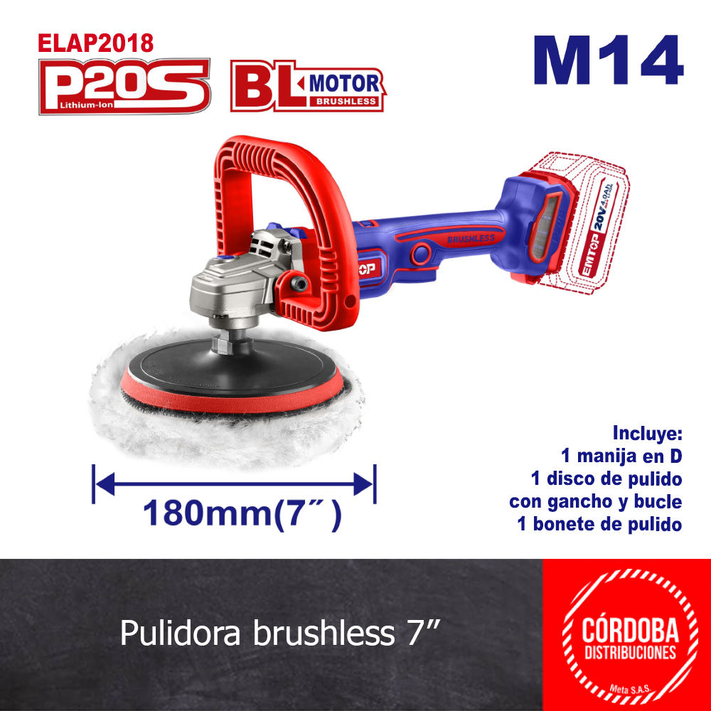 Pulidora 7" 20V brushless