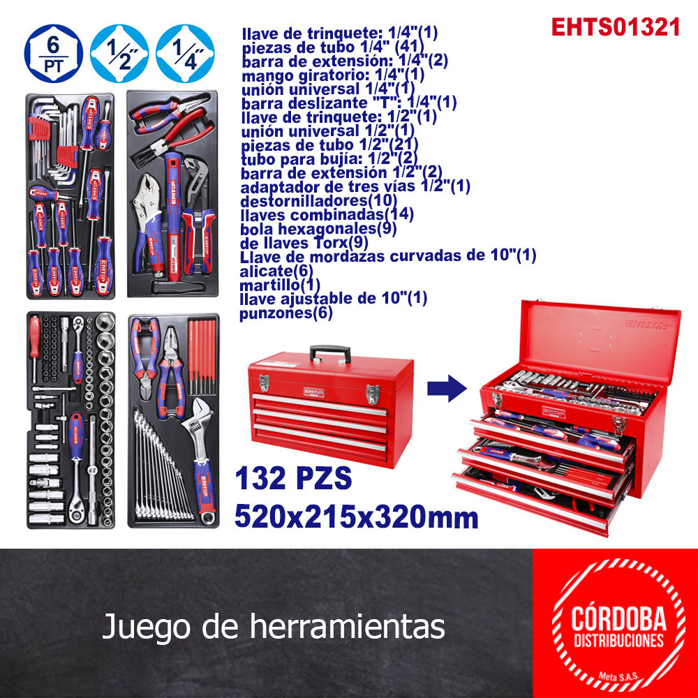 Juego de herramientas 132 piezas EHTS01321