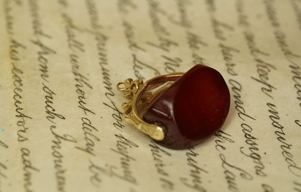 Thumbnail: Victorian 9ct Gold Swivel Fob Carnelian Charm Pendant 