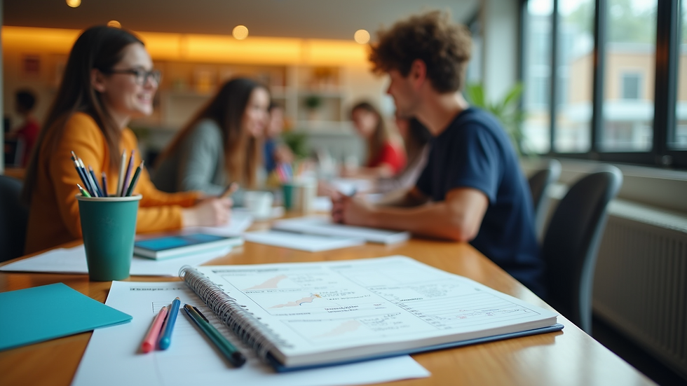 High angle view of a student planner and study materials on a desk