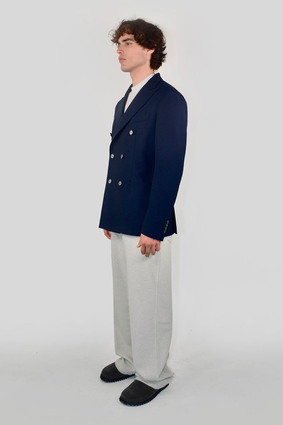Miniature : Blazer bleu classique Renoma croisé