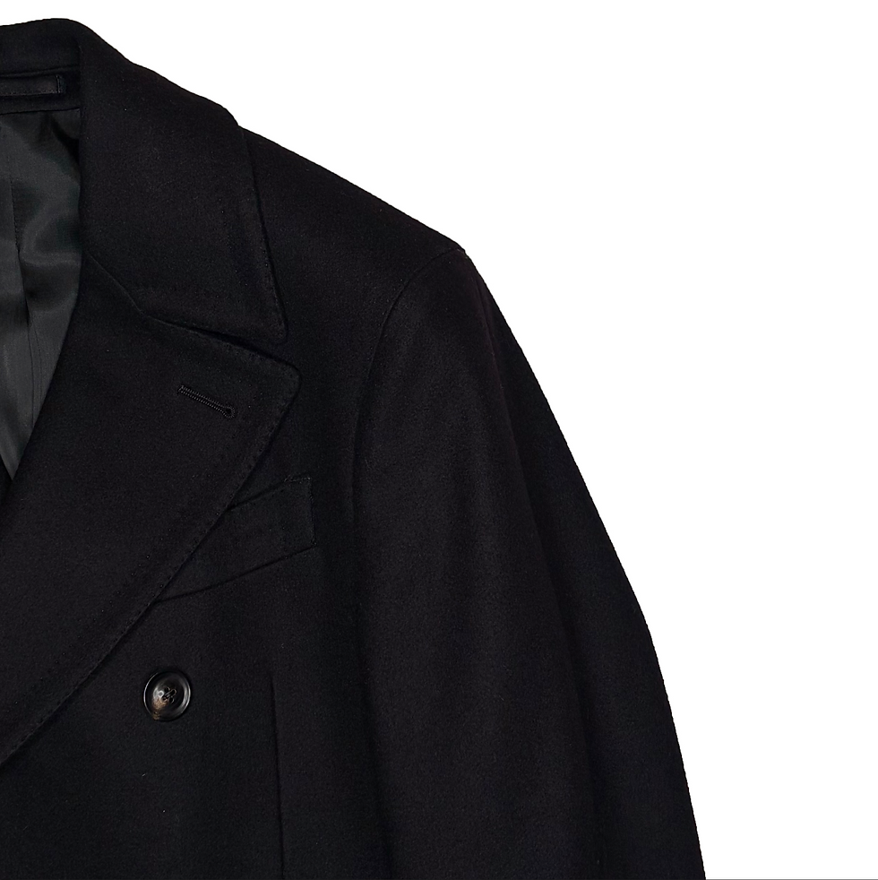 Miniature : Manteau cachemire noir croisé