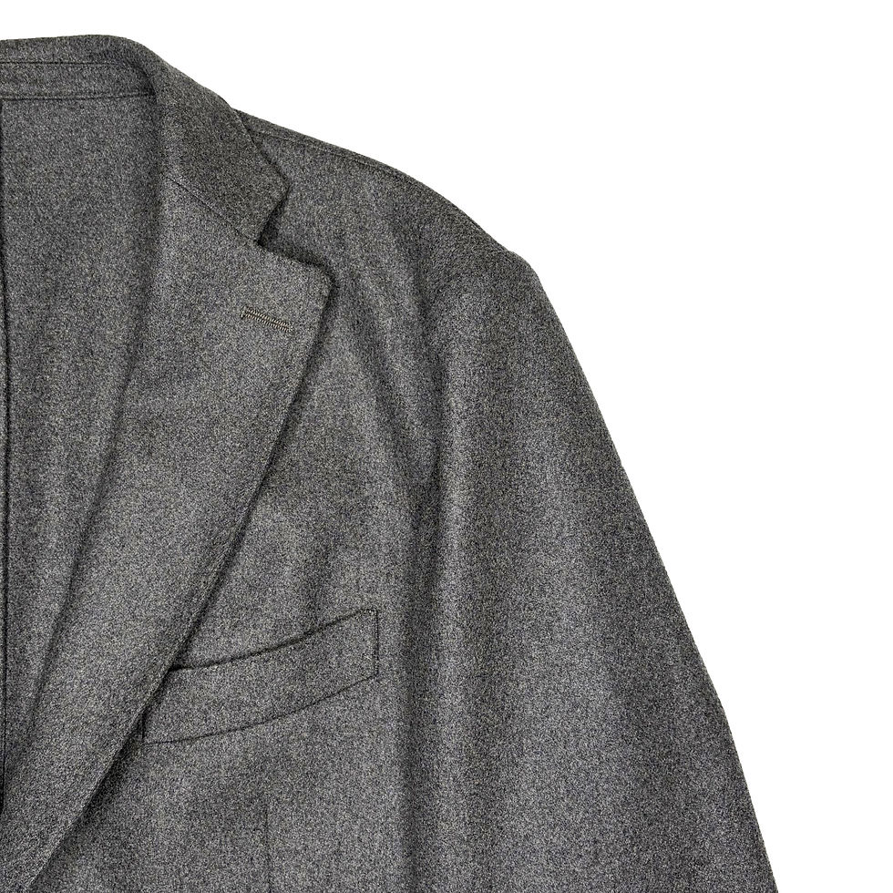 Miniature : Veste droite en cachemire grise