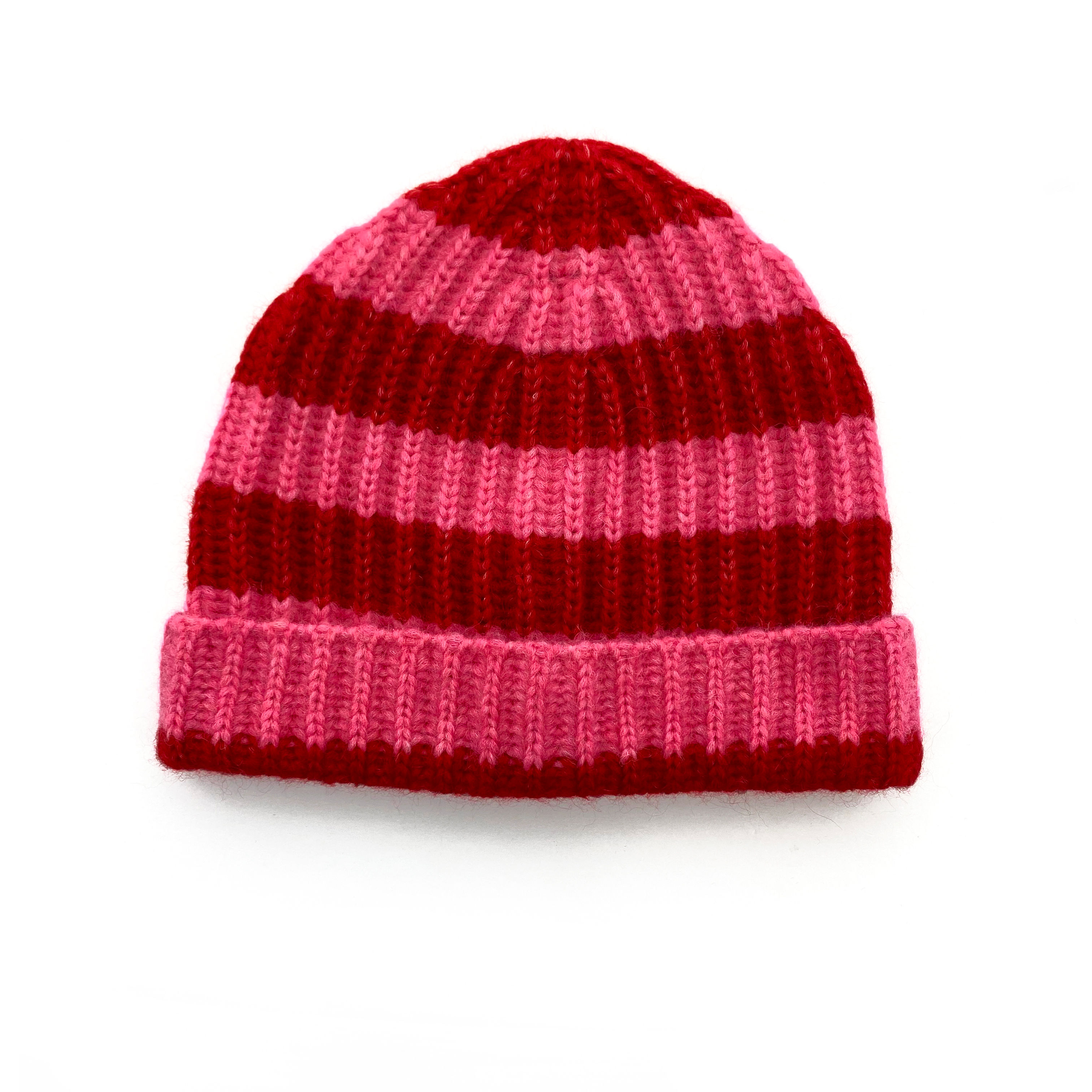 赤とピンクの帽子