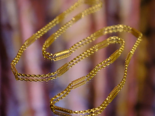 Late1800s British Antique 9K Yellow Gold Long Chain Necklace