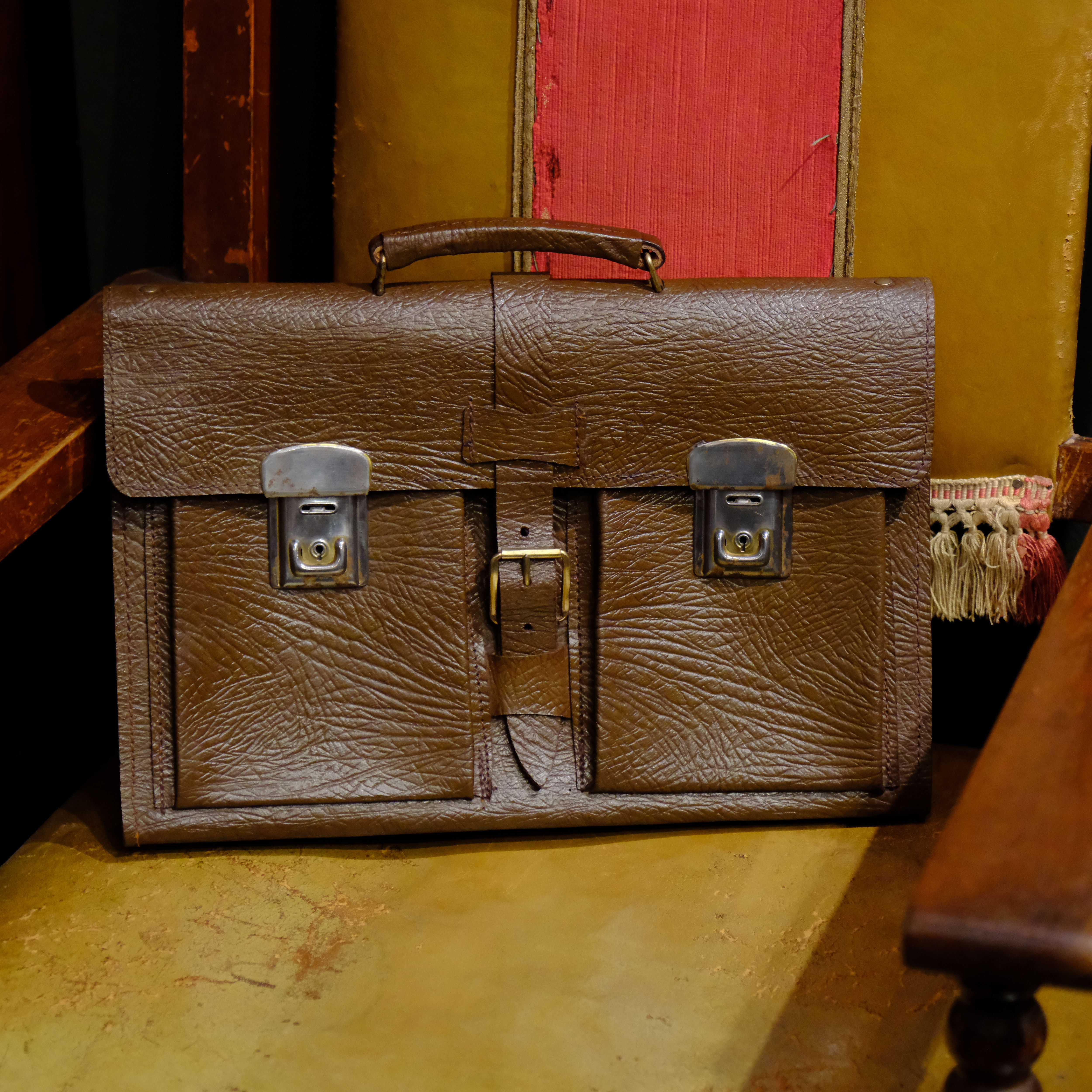 1940-1950s European Vintage Leather Bag/Briefcase