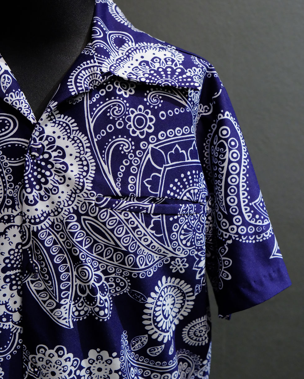 Thumbnail: 1970's Vintage "Navy Paisley" Shirt L