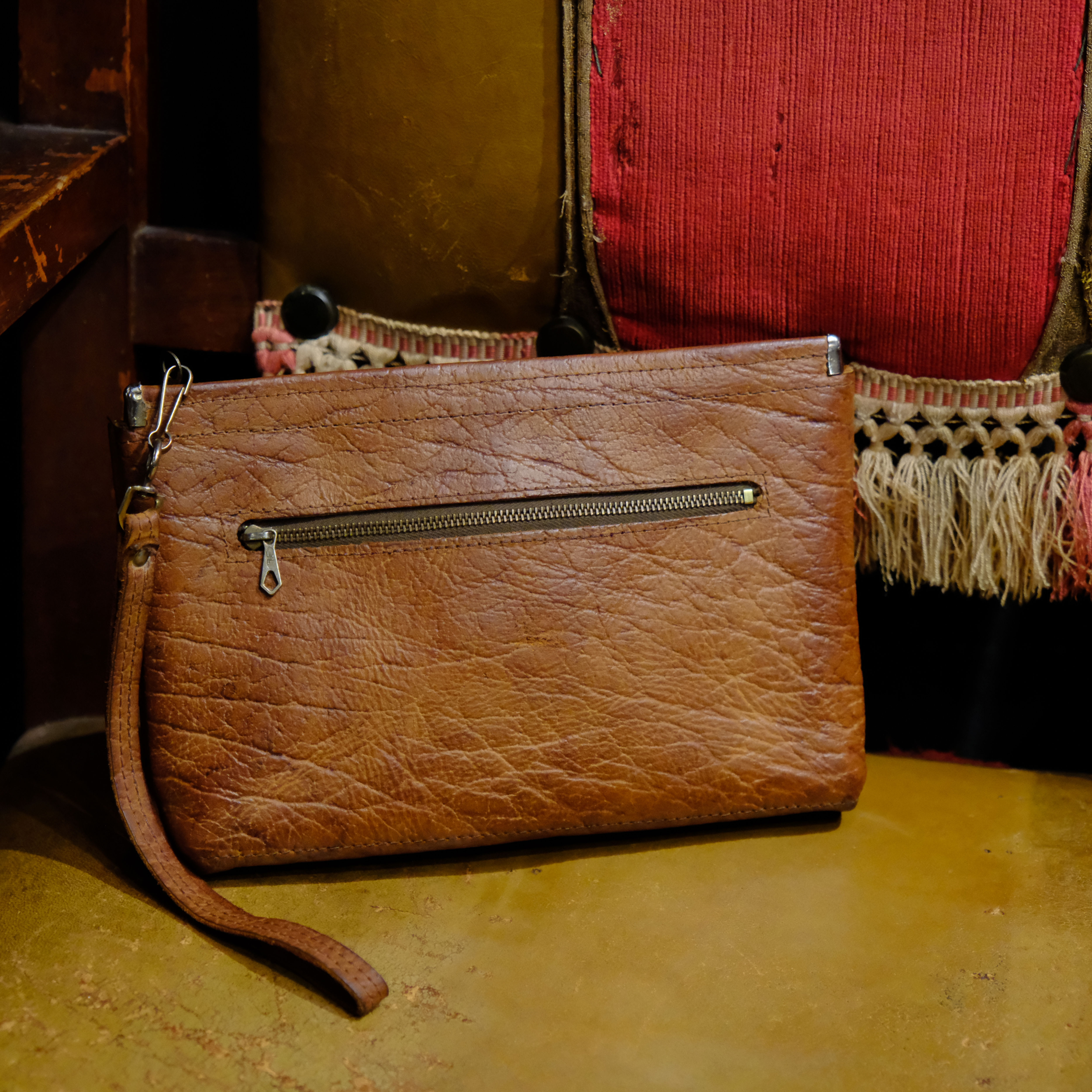 1970s Vintage Leather Clutch Bag