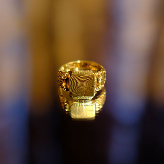 1956s British Vintage 9K Gold Ring size JP20-20.5 | qosmos