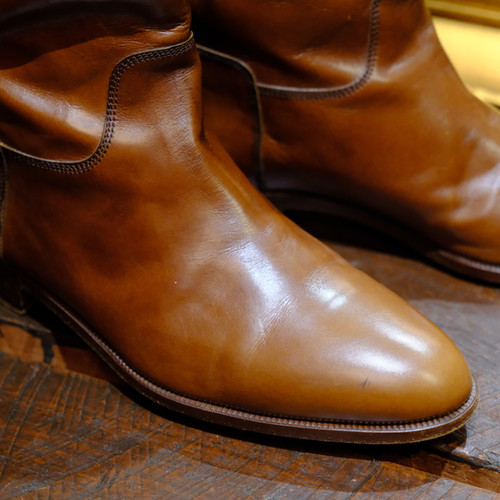 靴 gimmick leather boots made in Italy 1980-1990s Vintage Leather Boots Made in ITALY US10 | qosmos