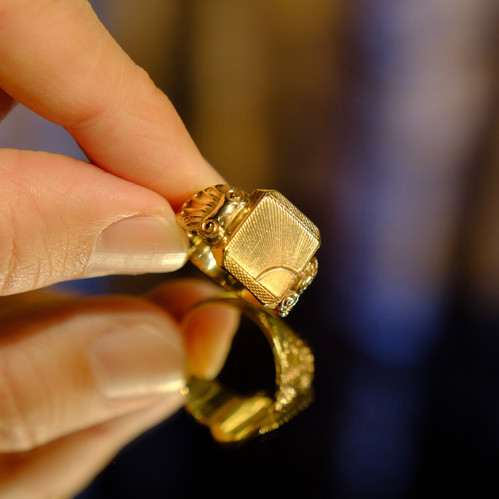 1956s British Vintage 9K Gold Ring size JP20-20.5 | qosmos