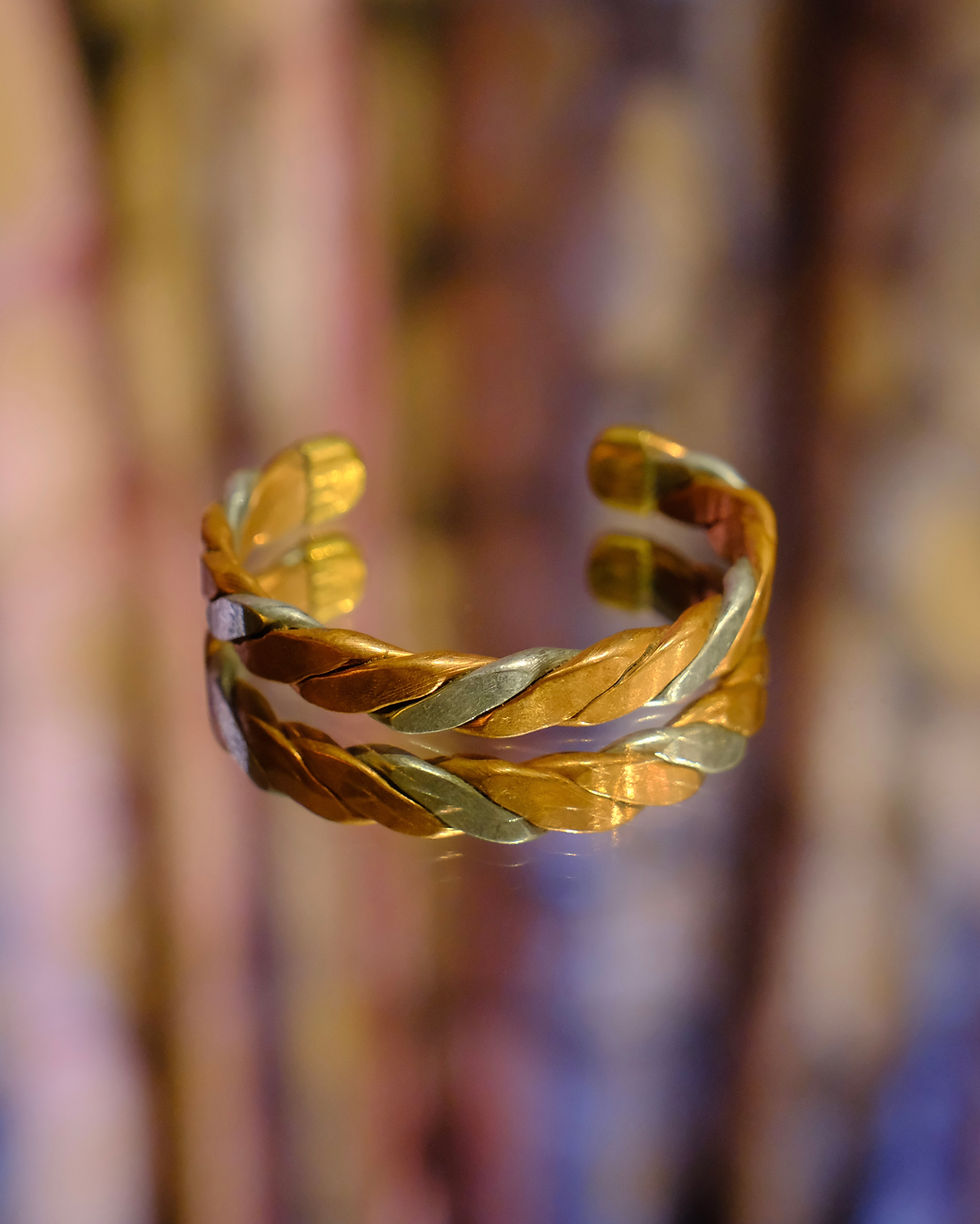 Woven Copper & Brass Bangle