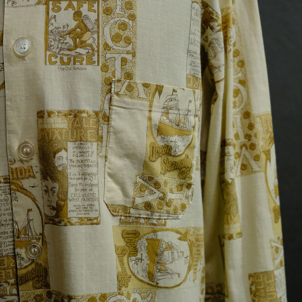 サムネイル： 1970s European Vintage "Antique Advertisement" Shirt M