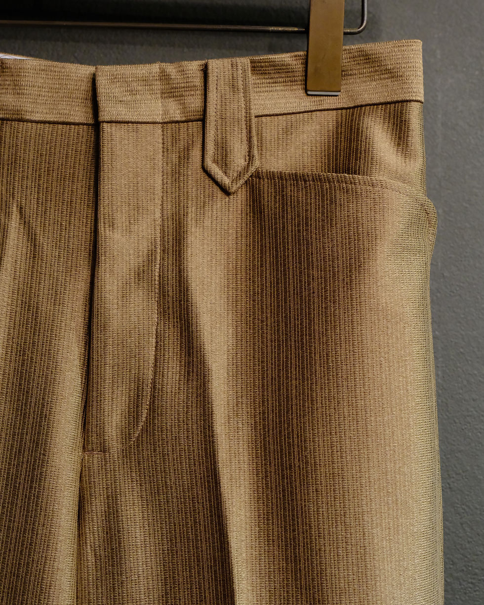 サムネイル： 1980-1990s Vintage "Beige-Brown Western" Deadstock Slacks W30