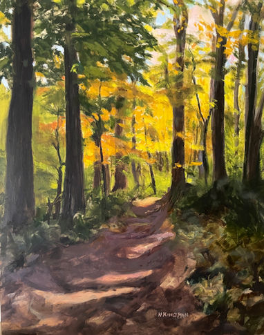 trail, autumn colors, Jockey Hollow