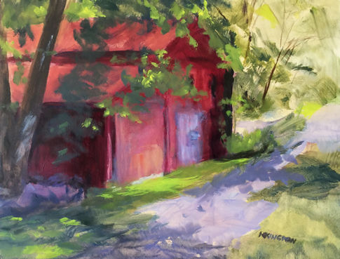 old red building, bike trail, Prallsville Mills, Stockton, N.J.
