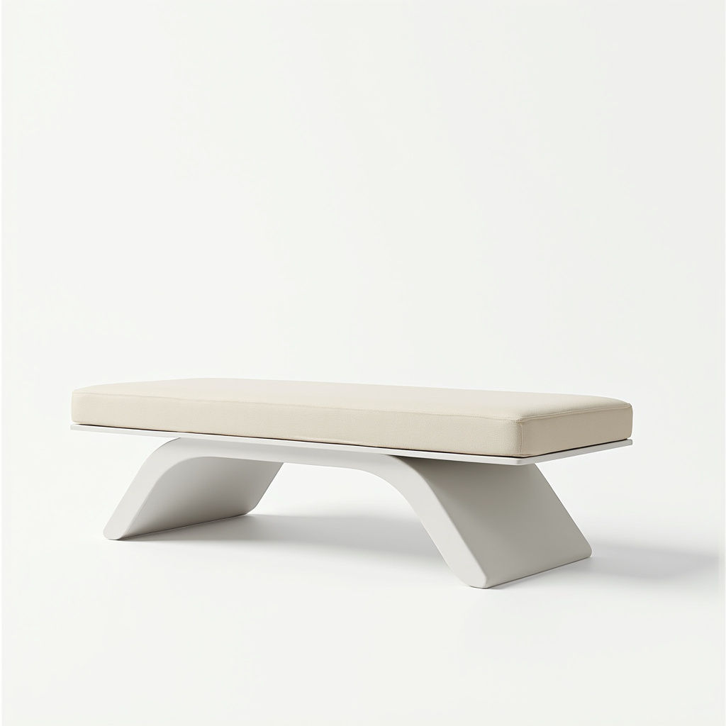 Sculptural White Bench