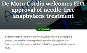 Raising awareness of emerging anaphylaxis technology