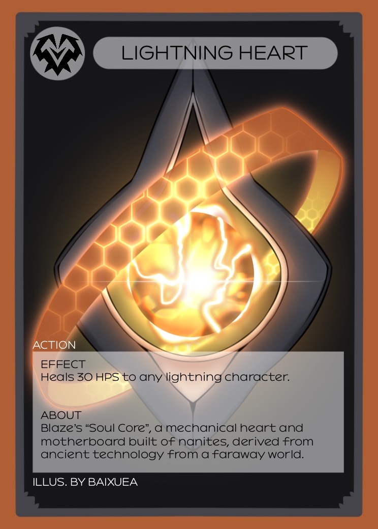 Blaze Lightning Heart Action Card