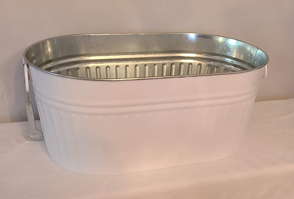 Thumbnail: Item #: FB-57 Metal Drink Tubs in white, galvanized steel and black