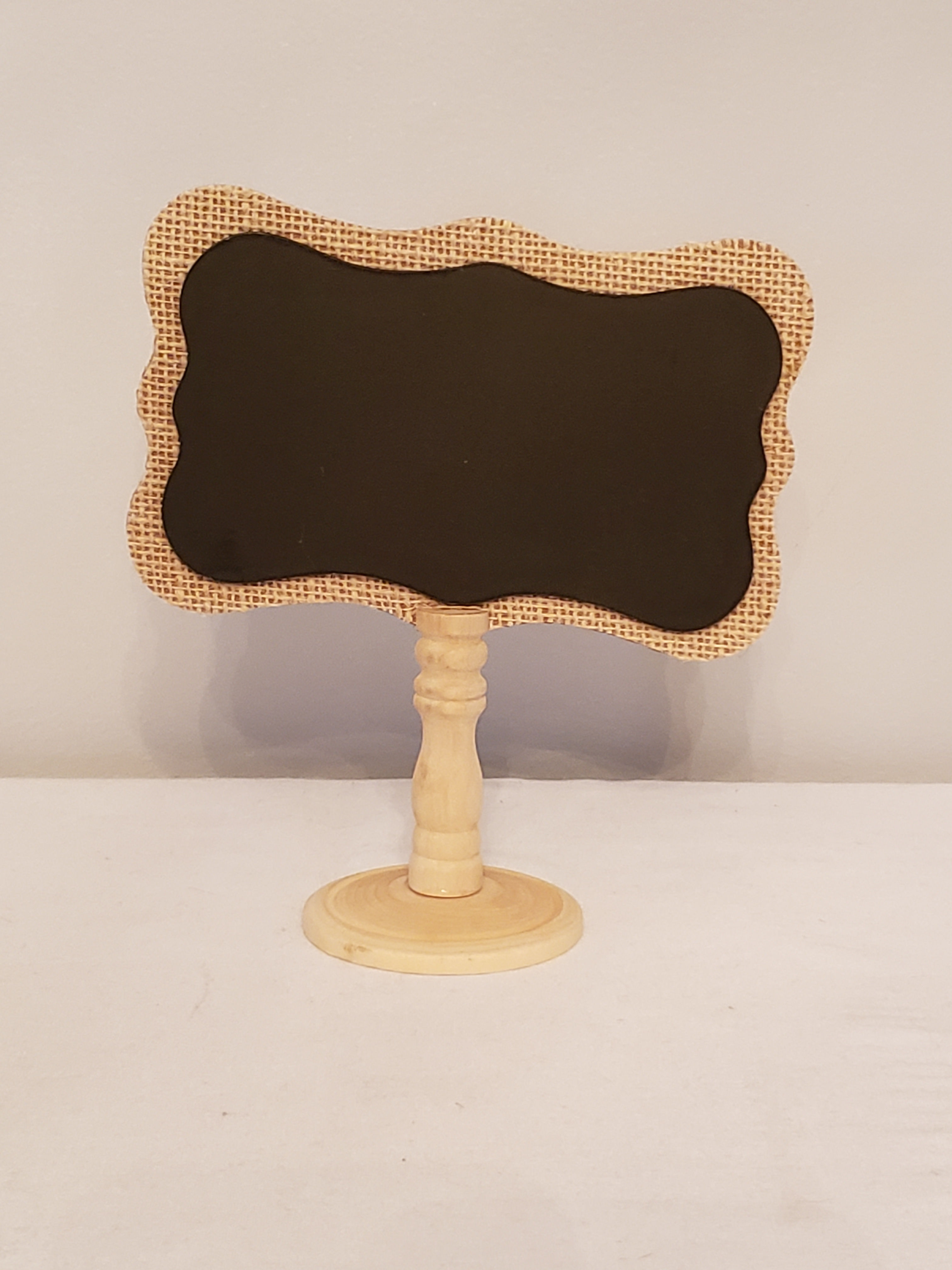 Item #: CB-06 Burlap and Chalkboard Sign  Quantity Available:12