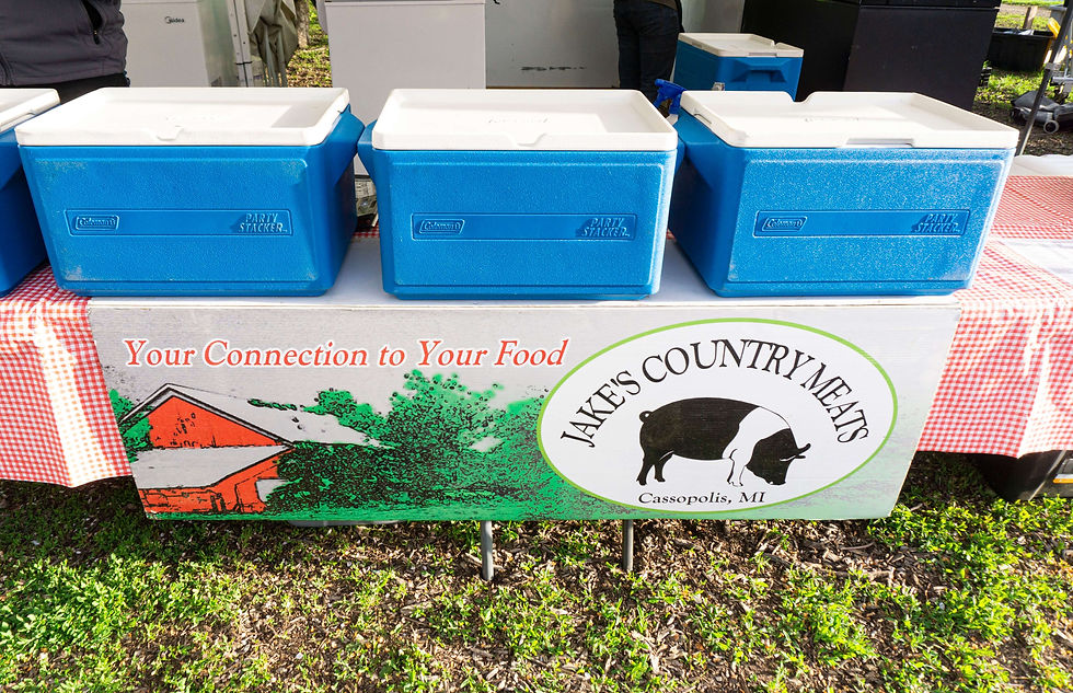 Jake's Country Meats has been a longtime fixture at many of the Chicago area's biggest farmers markets. 2021 photo by Bob Benenson