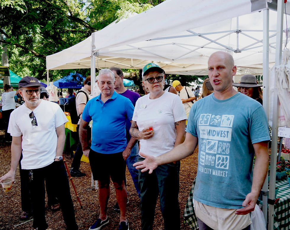 Steve Freeman of Nichols Farm and Orchard at Green City Market tour