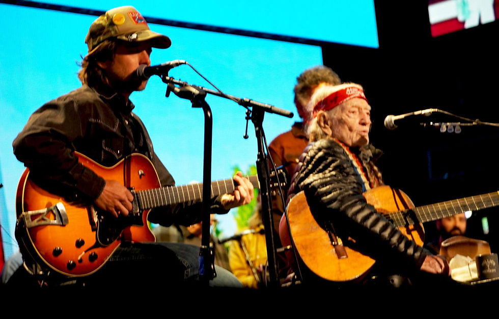 Willie Nelson and Lukas Nelson. Photo by Bob Benenson