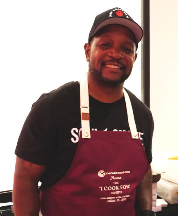 Chef D'Andre Carter's Evanston-based Soul & Smoke is a BBQ bastion. His Soul & Smoke Foundation is a recipient of proceeds from the event in the category of The Unhoused and Food-Insecure. Photo by Bob Benenson.