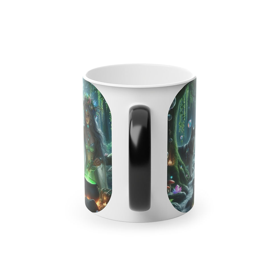 Thumbnail: Emerald Witchie and her Wolf Companion Mug