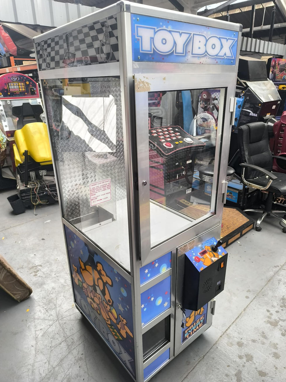 slim prize every time crane grabber arcade machine 
