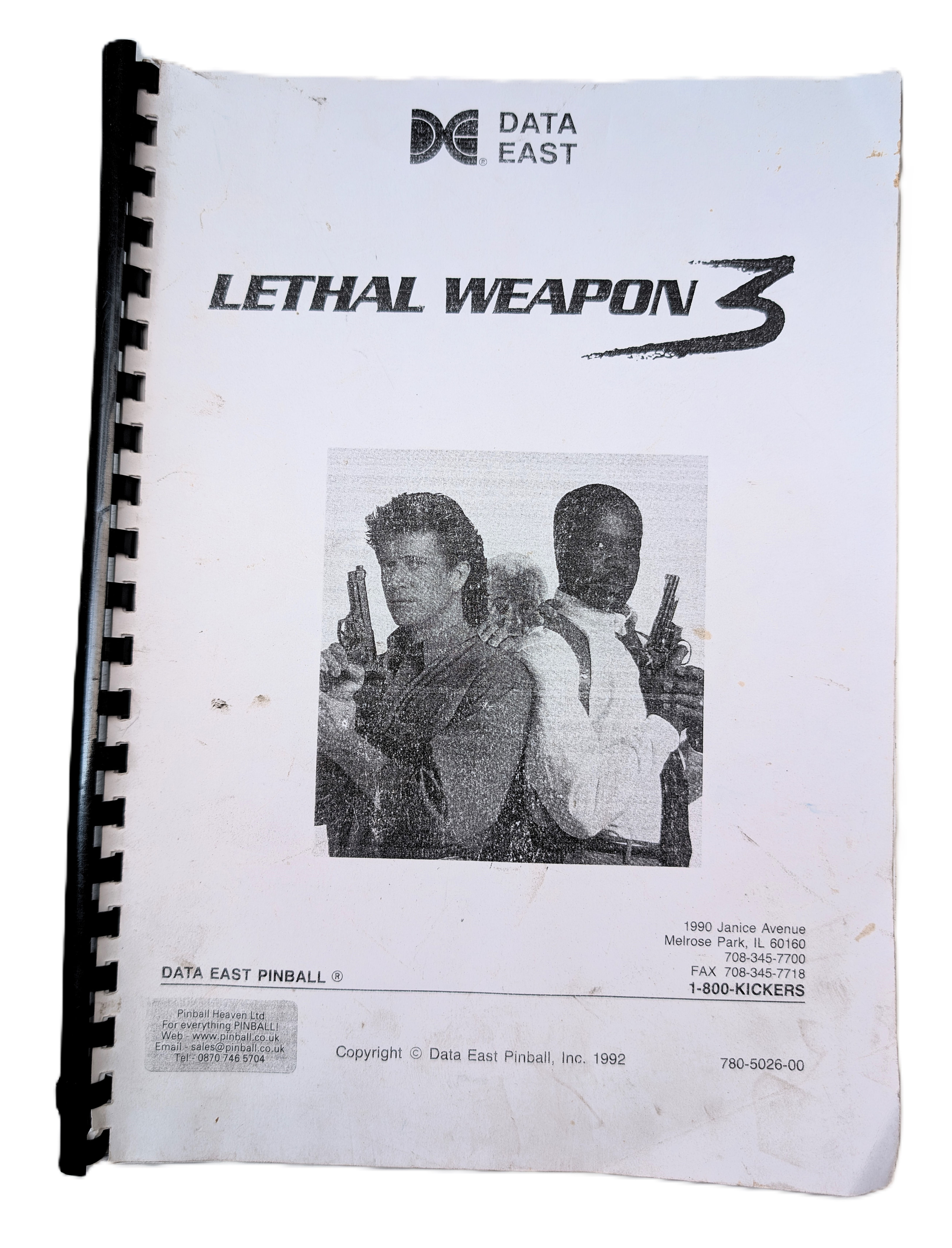 Data East Lethal Weapon 3 Pinball Manual