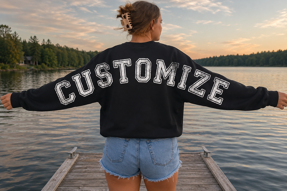 Thumbnail: Customize BACK Oversized Varsity Text Crewneck