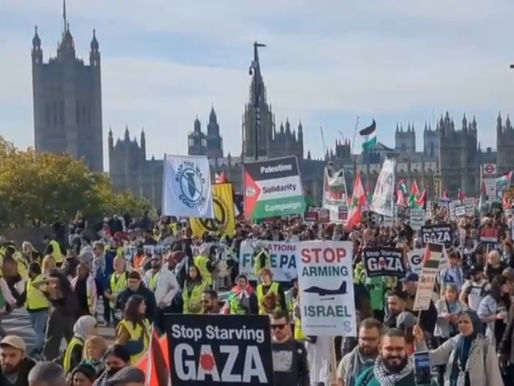 Se manifiestan cientos de miles en Londres por Palestina