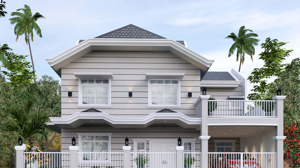 Facade of FV Residence in Bel Air Subdivison, Sta Rosa, Laguna, Philippines
