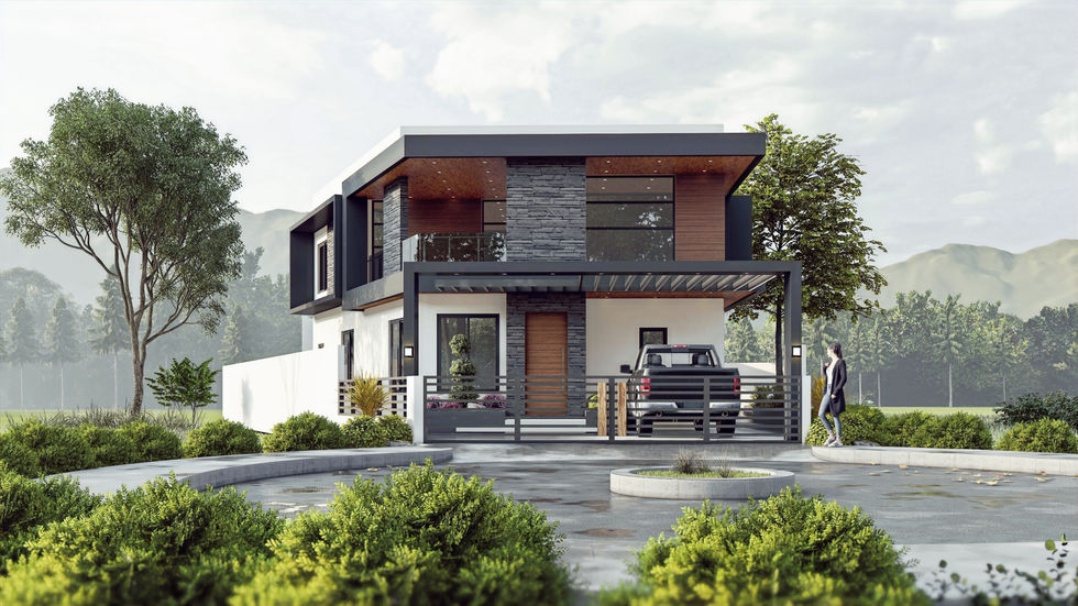 Facade of AP Residence, a residence of american citizen in Manila Southwoods, Cavite, Philippines