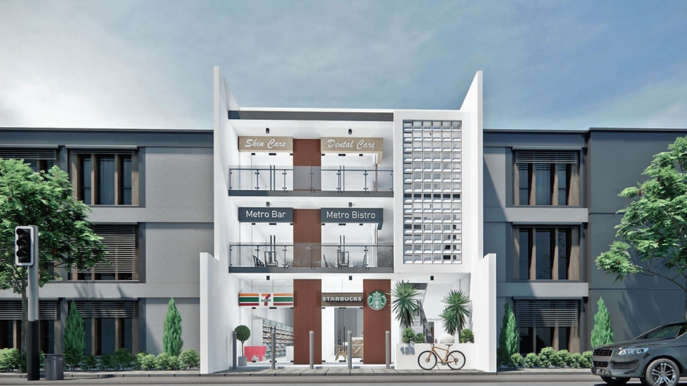 Facade of a 3 Storey Commerical Center in Caloocan, Philippines