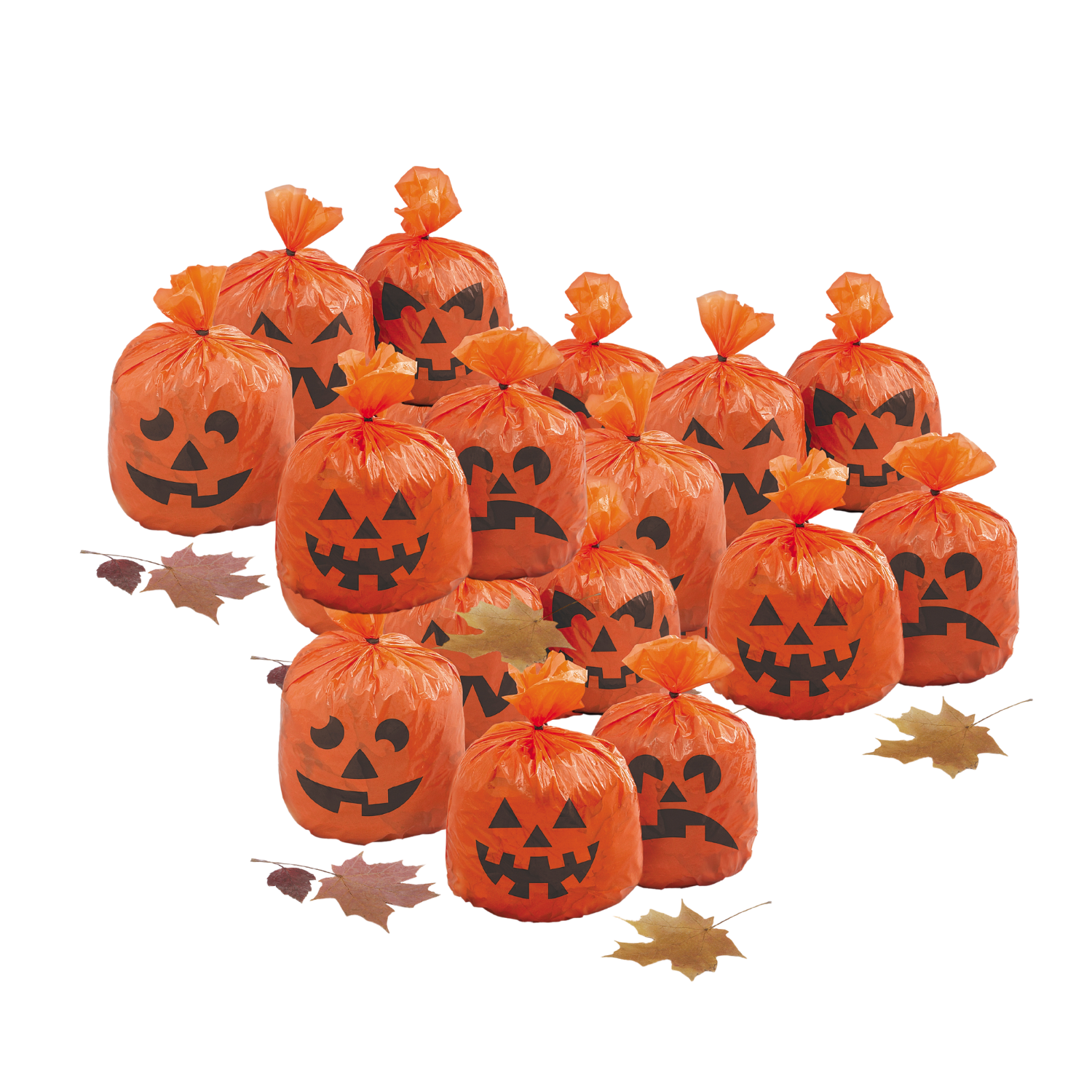Halloween Outdoor Decorations Pumpkin Hanging Leaf Bags Pack of 20